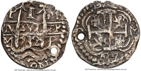 Philip V "Royal" Cob Real 1732 P-M XF Details (Holed) NGC, Potosi mint, KM28a, Cal-Type 80 (unlisted date). 3.72gm. An undeniably exciting discovery p...