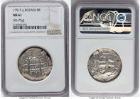 Ferdinand VI Cob 8 Reales 1751 P-q MS61 NGC, Potosi mint, KM40, Cal-503. 26.72gm. Tied for highest grade at NGC, boasting satiny features and clarity ...