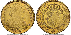 Charles III gold 8 Escudos 1774 So-DA AU53 NGC, Santiago mint, KM27, Cal-2148. HID09801242017 © 2024 Heritage Auctions | All Rights Reserved www.HA.co...