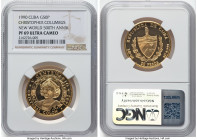 Republic gold Proof "New World 500th Anniversary - Christopher Columbus" 50 Pesos 1990 PR69 Ultra Cameo NGC, Havana mint, KM298. HID09801242017 © 2024...