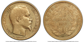 Napoleon III gold "S.S. Central America" 20 Francs 1853-A AU50 PCGS, Paris mint, KM781.1, Fr-573. Salvaged from the "S. S. Central America" (sunk in 1...