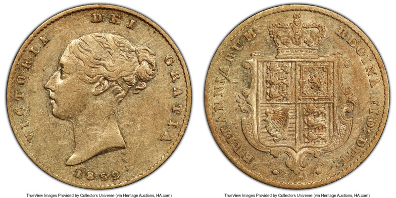 Victoria gold "S.S. Central America" 1/2 Sovereign 1852 AU50 PCGS, KM735.1, S-38...