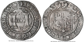 Charles & Johanna "Early Series" 4 Reales ND (1536-1538) M-R XF45 NGC, Mexico City mint, KM0016, Cal-115, Nesmith-6a. 13.55gm. Latin "R" and oval pane...