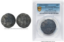 Charles & Johanna "Early Series" 4 Reales ND (1538-1541) M-P XF Details (Environmental Damage) PCGS, Mexico City mint, Cal-123. 13.54gm. Minimal saltw...