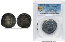 Charles & Johanna "Early Series" 4 Reales ND (1538-1541) M-P VF Details (Environmental Damage) PCGS, Mexico City mint, Cal-123. 10.87gm. Despite the e...