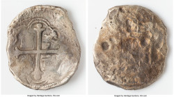 Philip III "Santa Margarita" Cob 8 Reales ND (1598-1621)-Mo XF (Shipwreck Effect), Mexico City mint, Cal-Type 161-162. 16.93gm. Salvaged from the Sant...