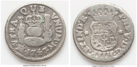 Philip V "El Cazador" 1/2 Real 1747 Mo-M Genuine, Mexico City mint, KM66, Cal-274. 1.47gm. Accompanied by COA. Salvaged from the "El Cazador" Shipwrec...