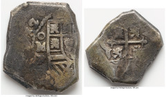 Philip V "Vliegenthart" Cob 8 Reales 1732 Mo-F XF (Shipwreck Effect), Mexico City mint, KM47a, Cal-1427. 26.78. Accompanied by COA #1461. Salvaged fro...