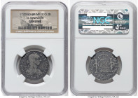 Charles III "El Cazador" 2 Reales 1772 Mo-FM Genuine NGC, Mexico City mint, KM88.1, Cal-657. Salvaged from the "El Cazador" Shipwreck (sunk in 1784 of...