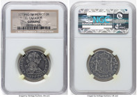 Charles III "El Cazador" 2 Reales 1777 Mo-FM Genuine NGC, Mexico City mint, KM88.2, Cal-663. Salvaged from the "El Cazador" Shipwreck (sunk in 1784 of...
