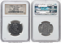 Charles III "El Cazador" 2 Reales 1778 Mo-FF Genuine NGC, Mexico City mint, KM88.2, Cal-666. Salvaged from the "El Cazador" Shipwreck (sunk in 1784 of...