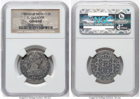 Charles III "El Cazador" 2 Reales 1780 Mo-FF Genuine NGC, Mexico City mint, KM88.2, Cal-669. Salvaged from the "El Cazador" Shipwreck (sunk in 1784 of...