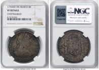 Charles III 8 Reales 1776 Mo-FM VF Details (Chopmarked) NGC, Mexico City mint, KM106.2, Cal-1110. Enchanting multicolored patina radiates from edges. ...