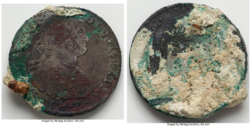 Charles IV "Rum Runner" 8 Reales 1797 Mo-FM XF (Shipwreck Effect), Mexico City mint, KM109, Cal-960. 26.54gm. Accompanied by COA. Salvaged from the "R...