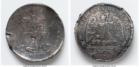 Republic "S.S. Crescent City" Peso 1870 Zs-H UNC (Shipwreck Effect), Zacatecas mint, KM408.8. 26.67gm. Accompanied by COA. Salvaged from the "S.S. Cre...