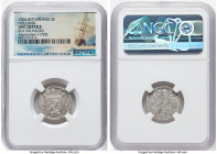 Holland. Provincial "Akerendam" 2 Stuivers 1724 UNC Details (Sea Salvaged) NGC, Dordrecht mint, KM48. Salvaged from the "Akerendam" (sunk in 1725 off ...