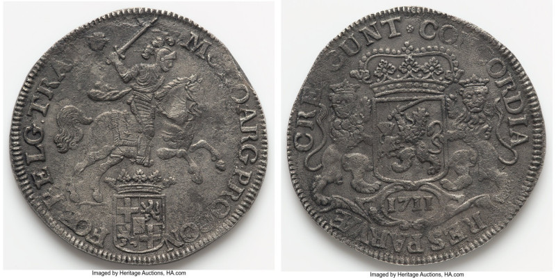 Utrecht. Provincial "De Liefde" Ducaton (Silver Rider) 1711 AU (Shipwreck Effect...