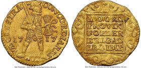 Utrecht. Provincial "Akerendam" gold Ducat 1717 MS63 NGC, Utrecht mint, KM7.4, Fr-284. Salvaged from the "Akerendam" (sunk in 1725 off Runde Island, N...