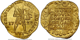 Utrecht. Provincial "Akerendam" gold Ducat 1724 MS63 NGC, Utrecht mint, KM7.4, Fr-284. Salvaged from the "Akerendam" (sunk in 1725 off Runde Island, N...