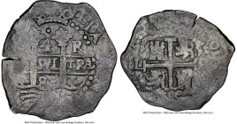 Charles II Cob 4 Reales 1685 L-R VF Details (Sea Salvaged) NGC, Lima mint, KM23, Cal-460. 11.92gm. The second year after the grand re-opening of the L...
