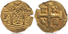 Philip V gold Cob 8 Escudos 1724 L-M XF45 NGC, Lima mint, KM38.2, Cal-2137. 26.85gm. A pleasing survivor of this popular large Cob type. here offering...