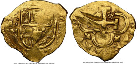 Charles II "IIIV" gold Cob 8 Escudos (1688) S-M AU58 NGC, Seville mint, Cal-1038, value as "IIIV" variety. 26.88gm. Virtually Mint State, this large f...