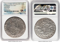Flanders. Provisional "Hollandia" Ducaton 1665 Genuine NGC, KM50, Dav-4457. Salvaged from the "Hollandia" (sunk in 1743 off the isles of Scilly, Engla...