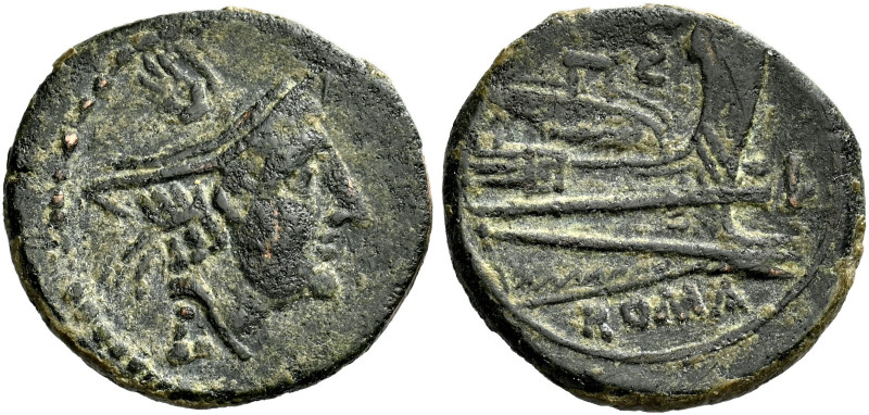 Semuncia, Luceria 211-207, Æ 17 mm, 2.69 g. Head of Mercury r., wearing winged p...