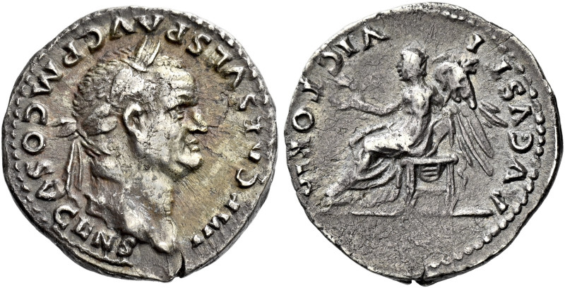 Vespasian augustus, 69–79 

Quinarius 74, AR 16 mm, 1.66 g. IMP CAES VESP AVG ...