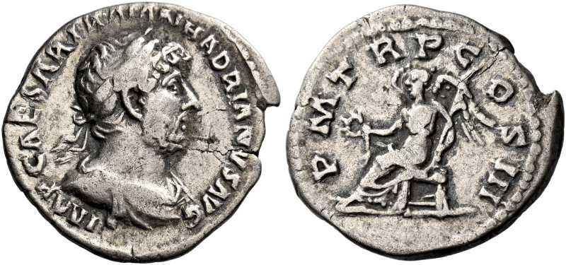 Hadrian augustus, 117–138 

Quinarius circa 120-121, AR 17 mm, 1.58 g. IMP CAE...