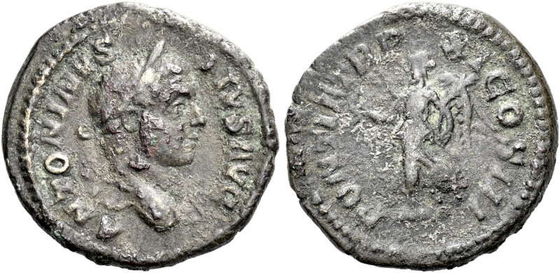 Caracalla augustus, 193–217 

Quinarius 208, AR 15 mm, 1.77 g. ANTONINVS – PIV...