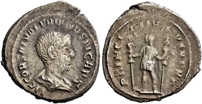 Saloninus caesar, 256 

Quinarius 256, Billon 15 mm, 1.35 g. LIC COR SAL VALER...
