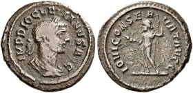 Diocletian, 284–305 

Quinarius 285, Billon 15 mm, 1.97 g. IMP DIOCLETIANVS AVG Laureate, draped and cuirassed bust r. Rev. IOVI CONSER – VAT AVGG J...