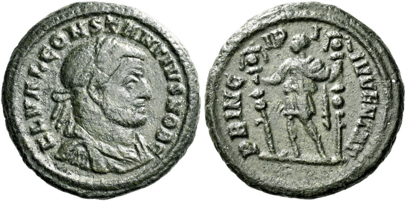 Constantius I caesar, 293–305 

Quinarius 293-294, Billon 16 mm, 2.38 g. FL VA...