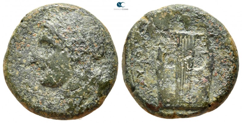 Sicily. Tauromenion 357-305 BC. 
Hemilitron Æ

20 mm., 8,05 g.



nearly ...