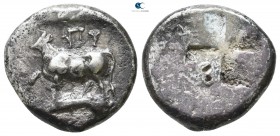 Thrace. Byzantion circa 411-387 BC. Drachm AR