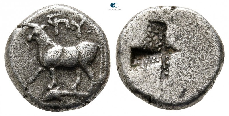 Thrace. Byzantion 340-320 BC. 
Hemidrachm AR

13 mm., 2,37 g.



very fin...