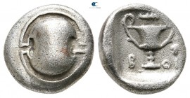 Boeotia. Federal Coinage. Thebes 395-340 BC. Hemidrachm AR