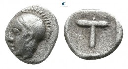 Asia Minor. Uncertain mint (or Tegea, Arcadia?) circa 450-400 BC. Tetartemorion AR
