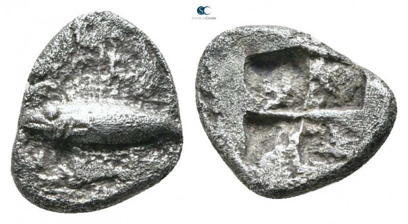 Mysia. Kyzikos circa 520-480 BC. 
Hemiobol AR

9 mm., 0,59 g.



very fin...