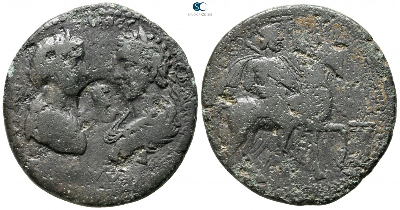 Caria. Stratonikeia. Caracalla with Plautilla AD 198-217. 
Bronze Æ

37 mm., ...