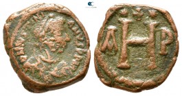 Justinian I AD 527-565. Thessalonica. 8 Nummi Æ