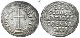 Leo IV the Khazar, with Constantine VI AD 775-780. Constantinople. Miliaresion AR