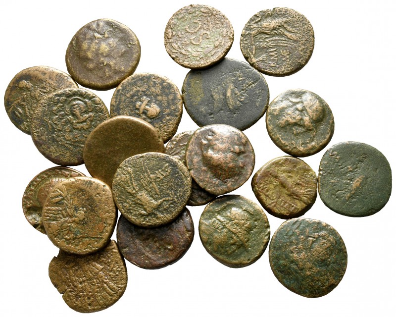 Lot of ca. 20 ancient bronze coins / SOLD AS SEEN, NO RETURN!

nearly very fin...