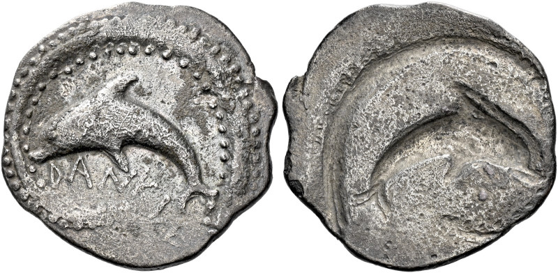 Greek Coins Sicily, Messana as Zankle 

Drachm circa 500, AR 25 mm, 4.99 g. DA...