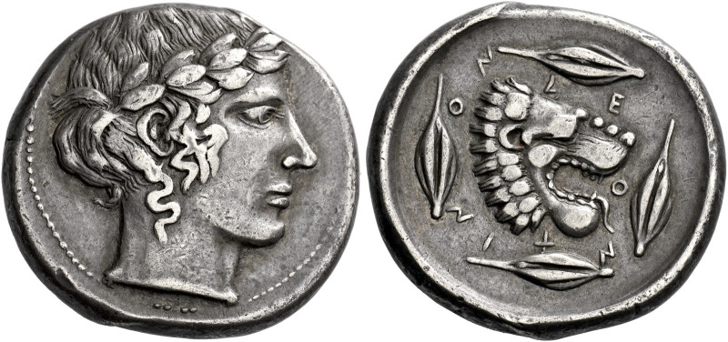 * Greek Coins Sicily, Leontini 

Tetradrachm circa 440-435, AR 27 mm, 17.03 g....