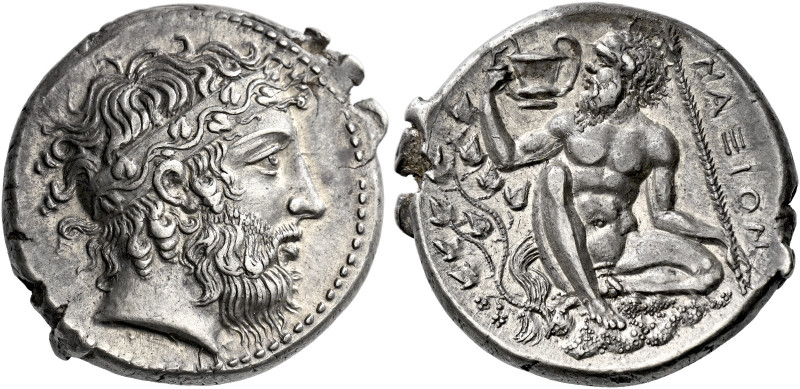 Greek Coins Sicily, Naxos 

Tetradrachm circa 415, AR 27 mm, 17.43 g. Bearded ...