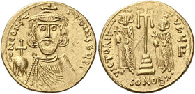 The Byzantine Empire Constantine IV, Pogonatus, 668–685, and associate rulers Heraclius and Tiberius, Augusti until 681 

Solidus, Syracuse 668-673,...