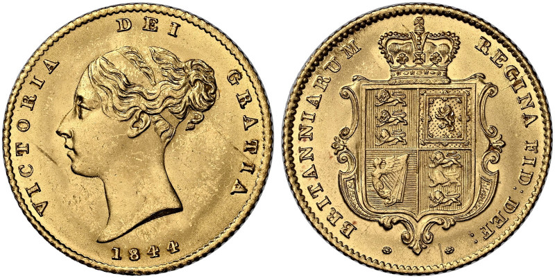 Victoria, 1837-1901. 

AV Half Sovereign, 1848/7. Type A1. First young head le...