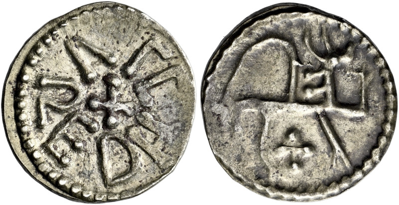Kings of Northumbria

Alchred, 765-774. AR Sceat. ΛLCH to right, RED (inverted...